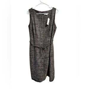 Allegory Size 12 Tweed Sheath Dress NWT $148 Wool Blend Black Gray Career